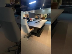 Bàn họp văn phòng hiện đại OEM Bàn họp hiện đại Màu gỗ tếch óc chó