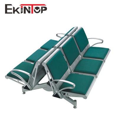 Ghế khu vực chờ sân bay xanh, Ghế 3 chỗ bằng thép bọc da tổng hợp