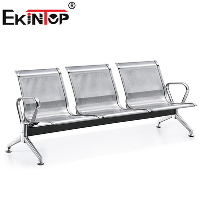 Băng ghế chờ bằng thép không gỉ màu bạc 3 chỗ ngồi cho phòng khám bệnh viện sân bay