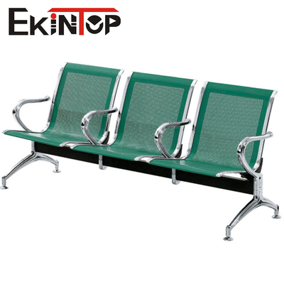 Ghế 3 chỗ bằng thép không gỉ màu xanh lá cây cho trường học sân bay phòng khám
