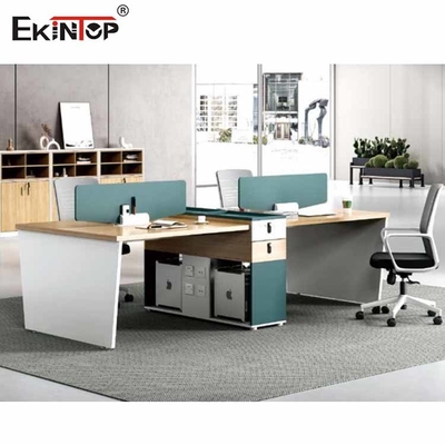 Bàn hình chữ L thương mại Khối 6 người cho máy tính văn phòng