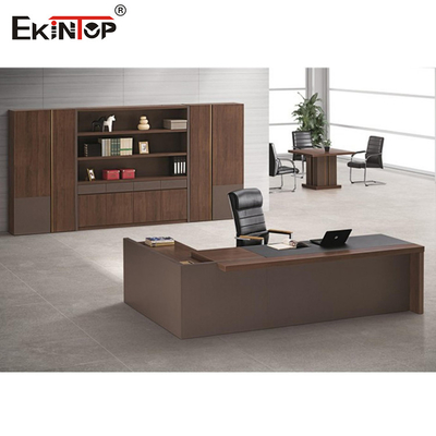 Bàn làm việc văn phòng MDF sang trọng cho giám đốc CEO Bề mặt sơn veneer