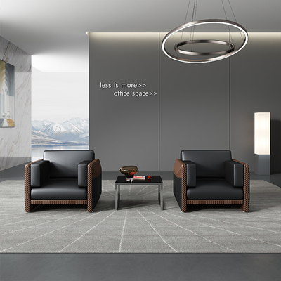 Mô-đun Sofa văn phòng bằng da màu đen cho lễ tân kinh doanh của công ty OEM ODM
