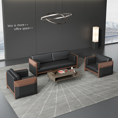 Mô-đun Sofa văn phòng bằng da màu đen cho lễ tân kinh doanh của công ty OEM ODM