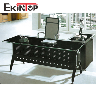 Bàn văn phòng bằng kính đương đại điều hành cho máy tính văn phòng OEM ODM