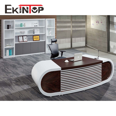 Bàn máy tính điều hành hiện đại, Bàn viết nội thất văn phòng 2400x2055x750mm