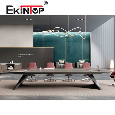 Bàn họp văn phòng hiện đại OEM Bàn họp hiện đại Màu gỗ tếch óc chó