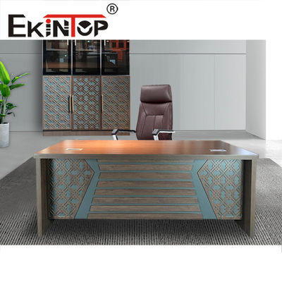 Kiểu dáng L Bàn văn phòng hiện đại Khả năng chịu tải 1000N Gỗ Veneer Màu gỗ gụ hàng đầu