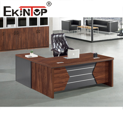 Gỗ Veneer Nội thất văn phòng điều hành hàng đầu Bàn văn phòng BOSS bằng gỗ sang trọng