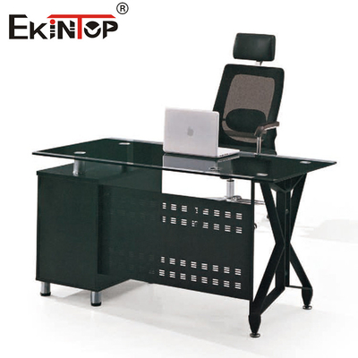Khung kim loại Kính cường lực Bàn văn phòng Morden Office Workstation Fruniture