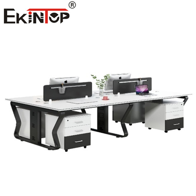 Trạm làm việc văn phòng hiện đại dành cho nội thất thương mại Tủ văn phòng Bàn màu trắng