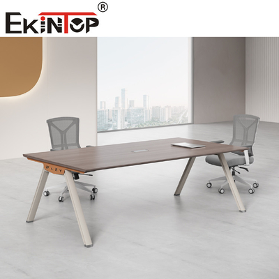 Bàn phòng họp gỗ hiện đại có thể tùy chỉnh Màu nâu nhạt