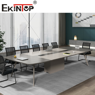 Bàn họp gỗ và thép hình chữ nhật Nội thất bàn văn phòng