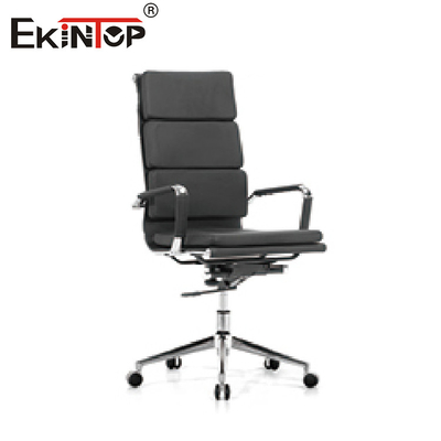 Ghế văn phòng bằng da PU và kim loại đen có khóa nghiêng Chiều cao ghế 21 inch