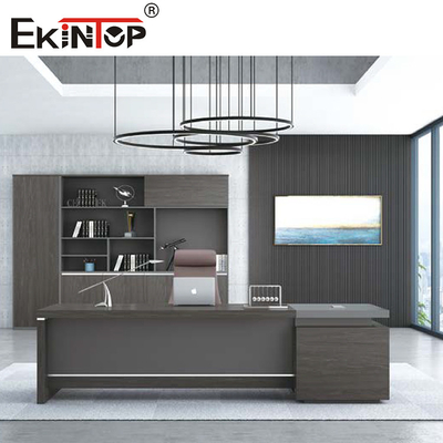 Nội thất văn phòng hiện đại màu xám Bàn máy tính dành cho thương mại