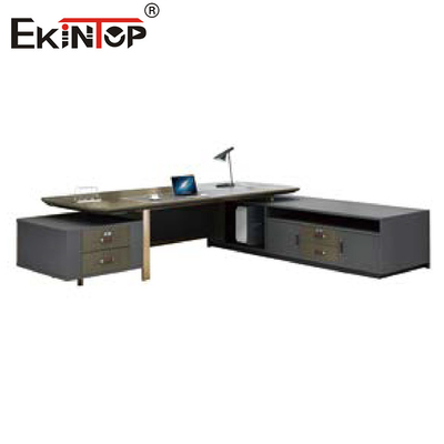 Nội thất bàn làm việc văn phòng điều hành hình chữ L bằng gỗ Morden cho doanh nghiệp gia đình