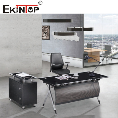 Phân hình hình chữ nhật hiện đại Glass Executive Desk Office Computer Desk furniture