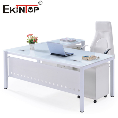 Bàn kính xanh trong suốt cho tòa nhà văn phòng với chân kim loại