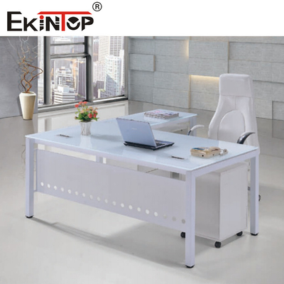 Bàn kính xanh trong suốt cho tòa nhà văn phòng với chân kim loại