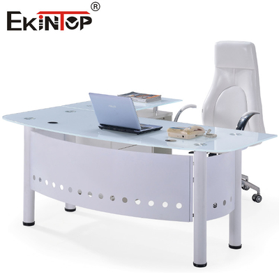 Bàn kính xanh trong suốt cho tòa nhà văn phòng với chân kim loại