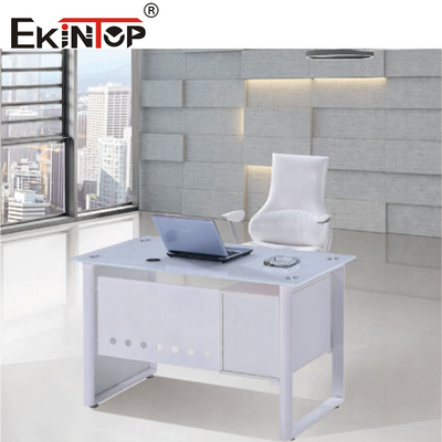 Bàn văn phòng kính xanh trắng với bàn làm việc 8mm tùy chỉnh