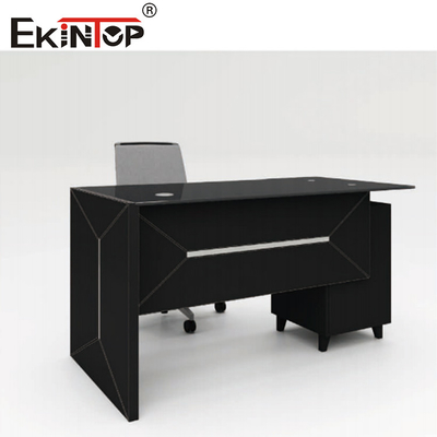 Bàn kính máy tính bền theo yêu cầu với ngăn kéo cho tòa nhà văn phòng