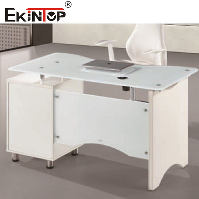 Kim loại chân thủy tinh máy tính bàn làm việc thủy tinh bàn tiêu chuẩn tùy chỉnh