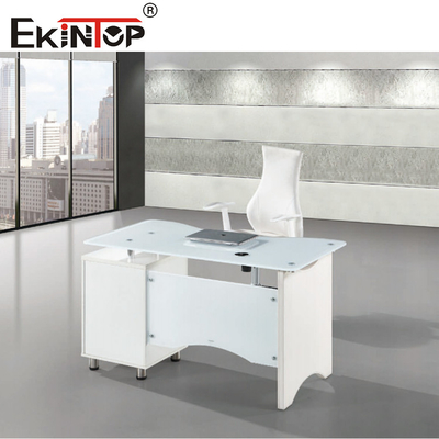 Kim loại chân thủy tinh máy tính bàn làm việc thủy tinh bàn tiêu chuẩn tùy chỉnh