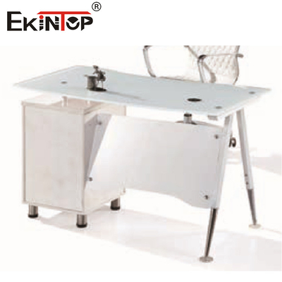 Kim loại chân thủy tinh máy tính bàn làm việc thủy tinh bàn tiêu chuẩn tùy chỉnh