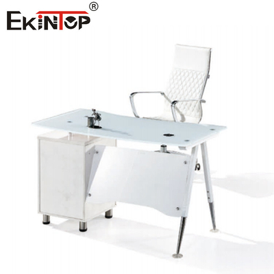 Kim loại chân thủy tinh máy tính bàn làm việc thủy tinh bàn tiêu chuẩn tùy chỉnh