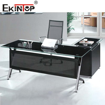 Đàn bàn kính đen với chân kim loại tùy chỉnh