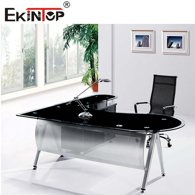Đàn bàn kính đen với chân kim loại tùy chỉnh
