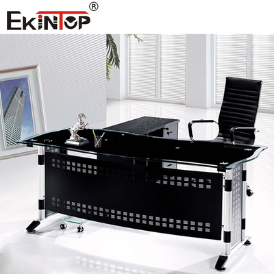 Đàn bàn kính đen với chân kim loại tùy chỉnh