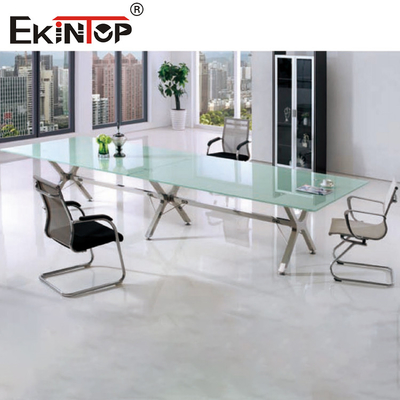 Bàn hội nghị hình chữ nhật màu đen Không khí kinh doanh thanh lịch 10 chỗ ngồi