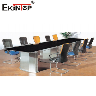 Bàn hội nghị hình chữ nhật màu đen Không khí kinh doanh thanh lịch 10 chỗ ngồi