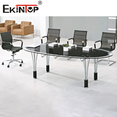 Bàn hội nghị hình chữ nhật màu đen Không khí kinh doanh thanh lịch 10 chỗ ngồi