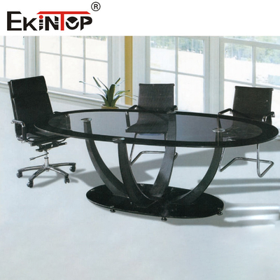 SGS Black Glass Conference Table Tăng hình ảnh chuyên nghiệp Cho thấy thị hiếu kinh doanh