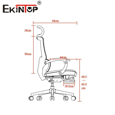 Chế độ chống nổ lưới ghế văn phòng Flip-up Armrest Nylon trở lại