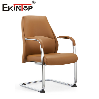 Cổ điển gặp đương đại Cognac ghế ăn da với khung kim loại Chic
