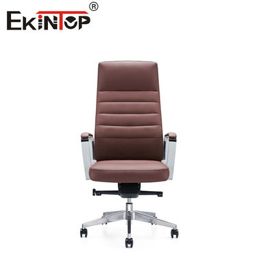 ODM ghế cánh tay da hiện đại với cơ sở kim loại Chrome