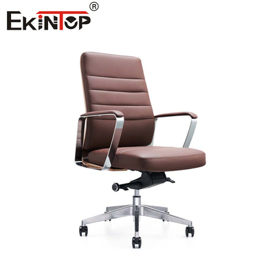 ODM ghế cánh tay da hiện đại với cơ sở kim loại Chrome