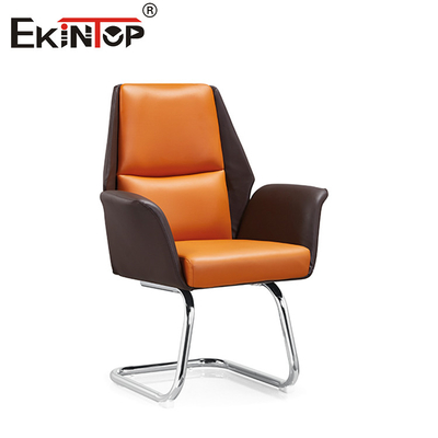 High Back Cushioned Độ cao điều chỉnh màu cam và màu nâu ghế da