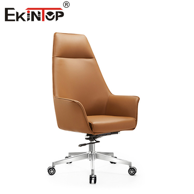 Ghế da ergonomic với hỗ trợ lưng PU Gỗ tay đệm