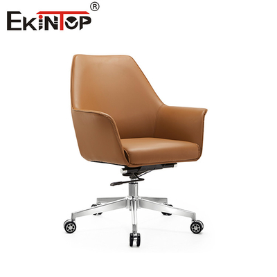 Ghế da ergonomic với hỗ trợ lưng PU Gỗ tay đệm