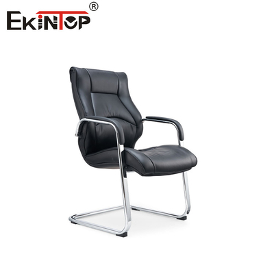 High Swivel Đen PU ghế văn phòng da với hỗ trợ cánh tay cố định