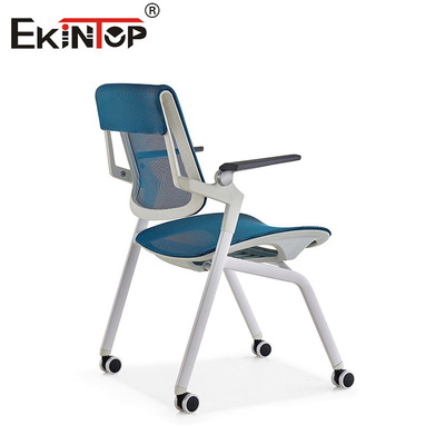 Blue And Gray Training Room Chair With Wheels Chuyển lại