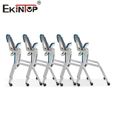 Blue And Gray Training Room Chair With Wheels Chuyển lại