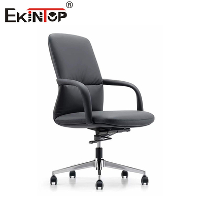 Kinh doanh Ergonomic Đen PU da ghế văn phòng với bánh xe ghế tiếp tân