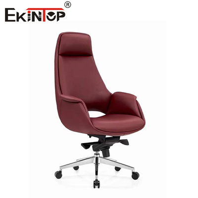 SGS Burgundy ghế da với cao độ điều chỉnh chân kim loại cố định dựa tay
