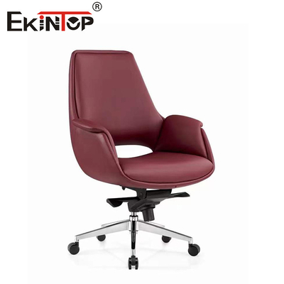 SGS Burgundy ghế da với cao độ điều chỉnh chân kim loại cố định dựa tay